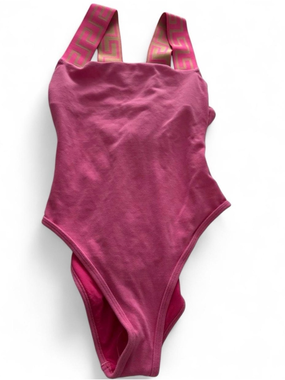 Versace Hot Pink  Greca Border one-piece
Swimwear with Gold Accent Size 3